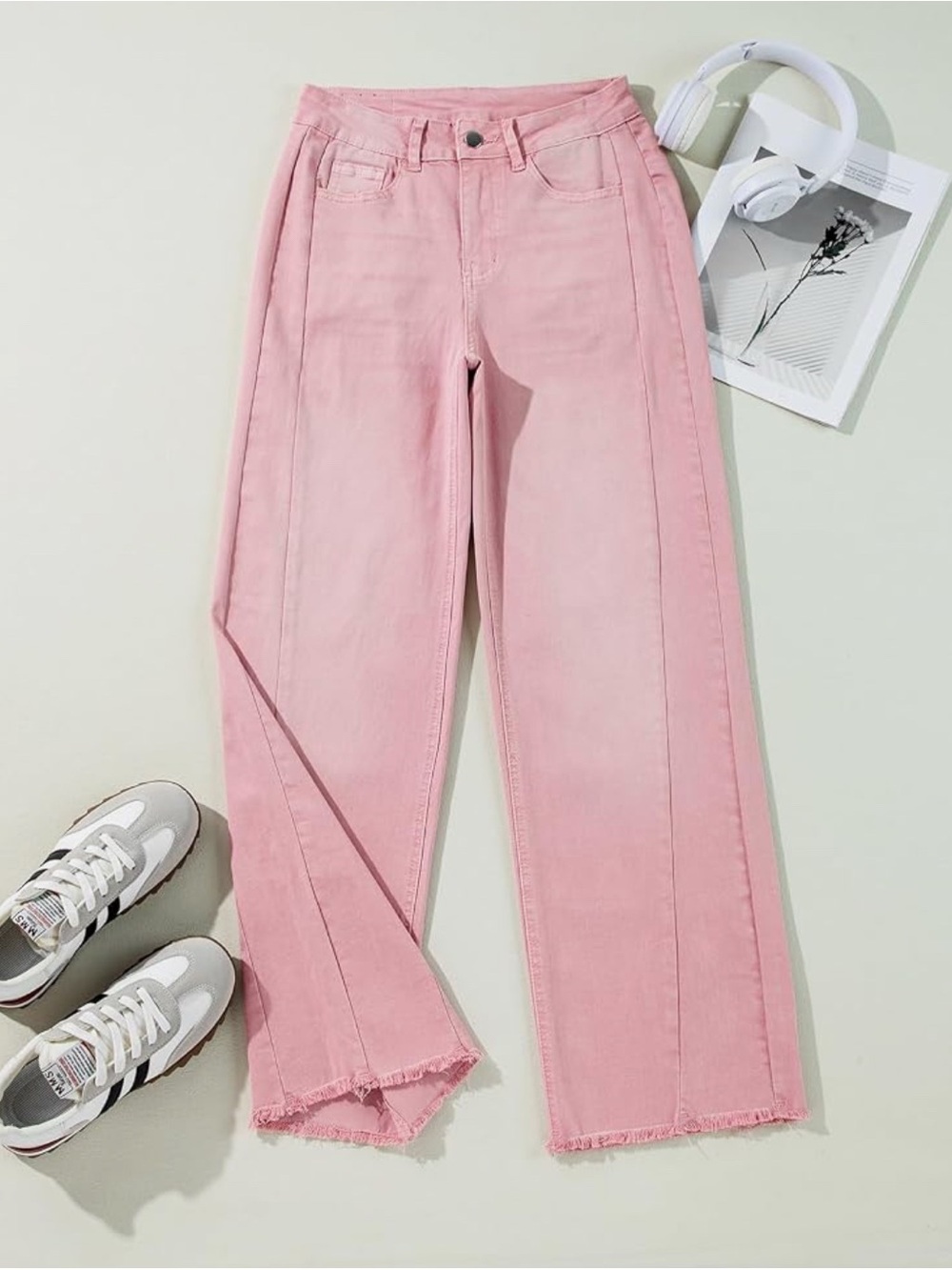 Pink Wide-Leg Jeans - Women's Flare & Wide Leg